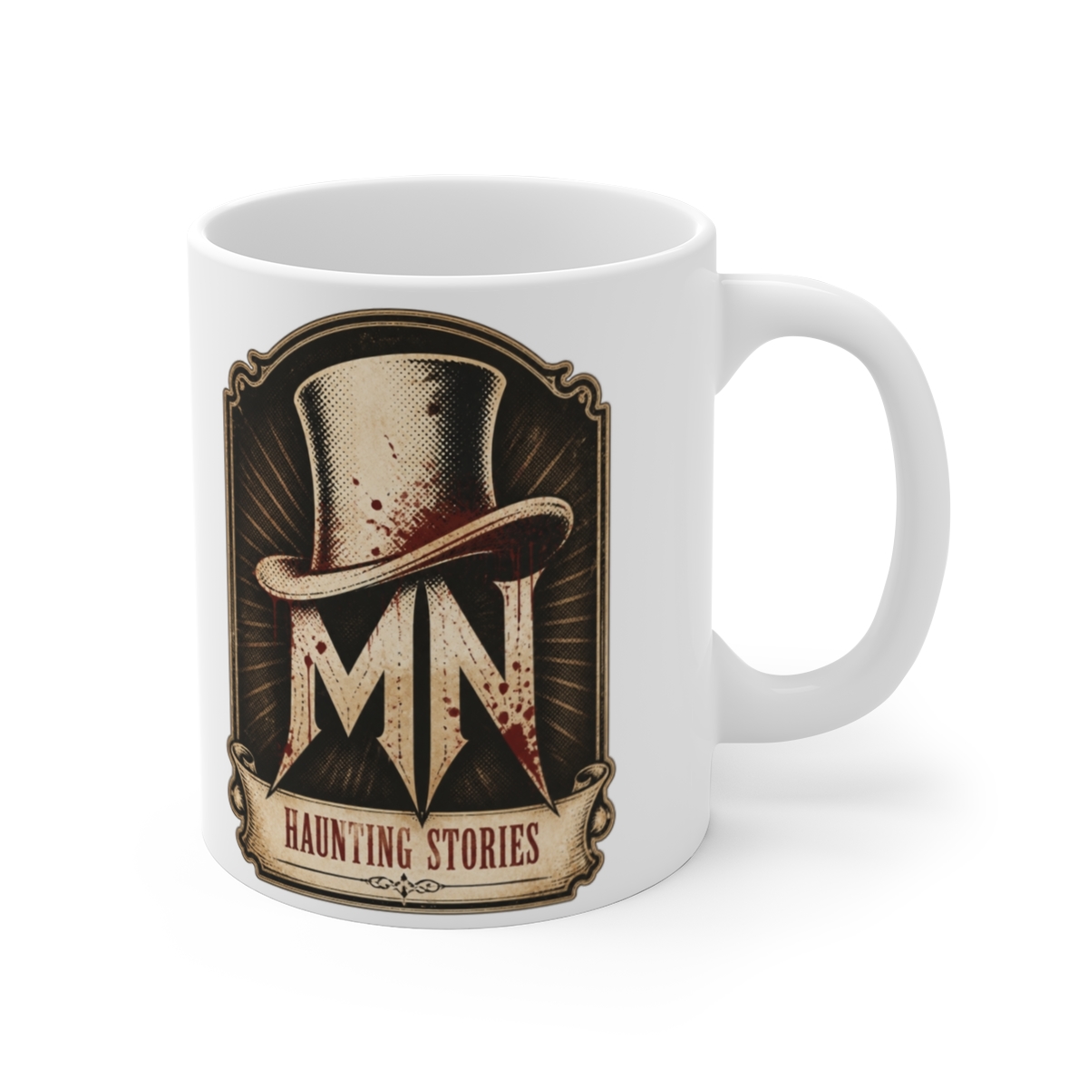 MrNightmare "Haunting Stories" White Mug