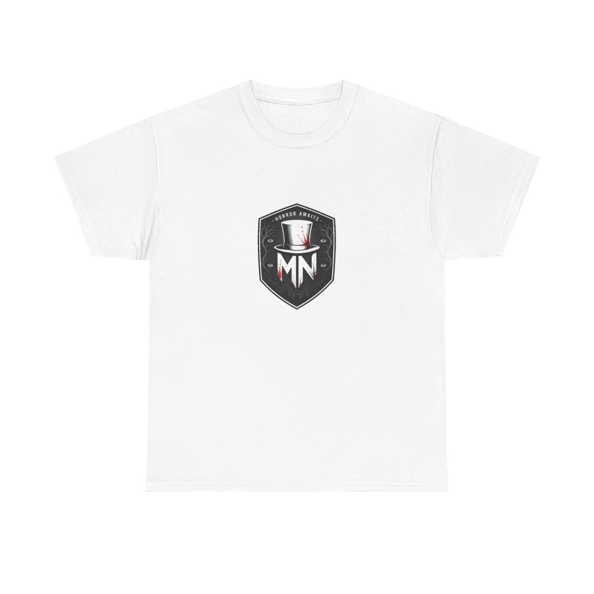 MrNightmare "Horror Awaits" Unisex Tee - alternate angle 2, merchandise