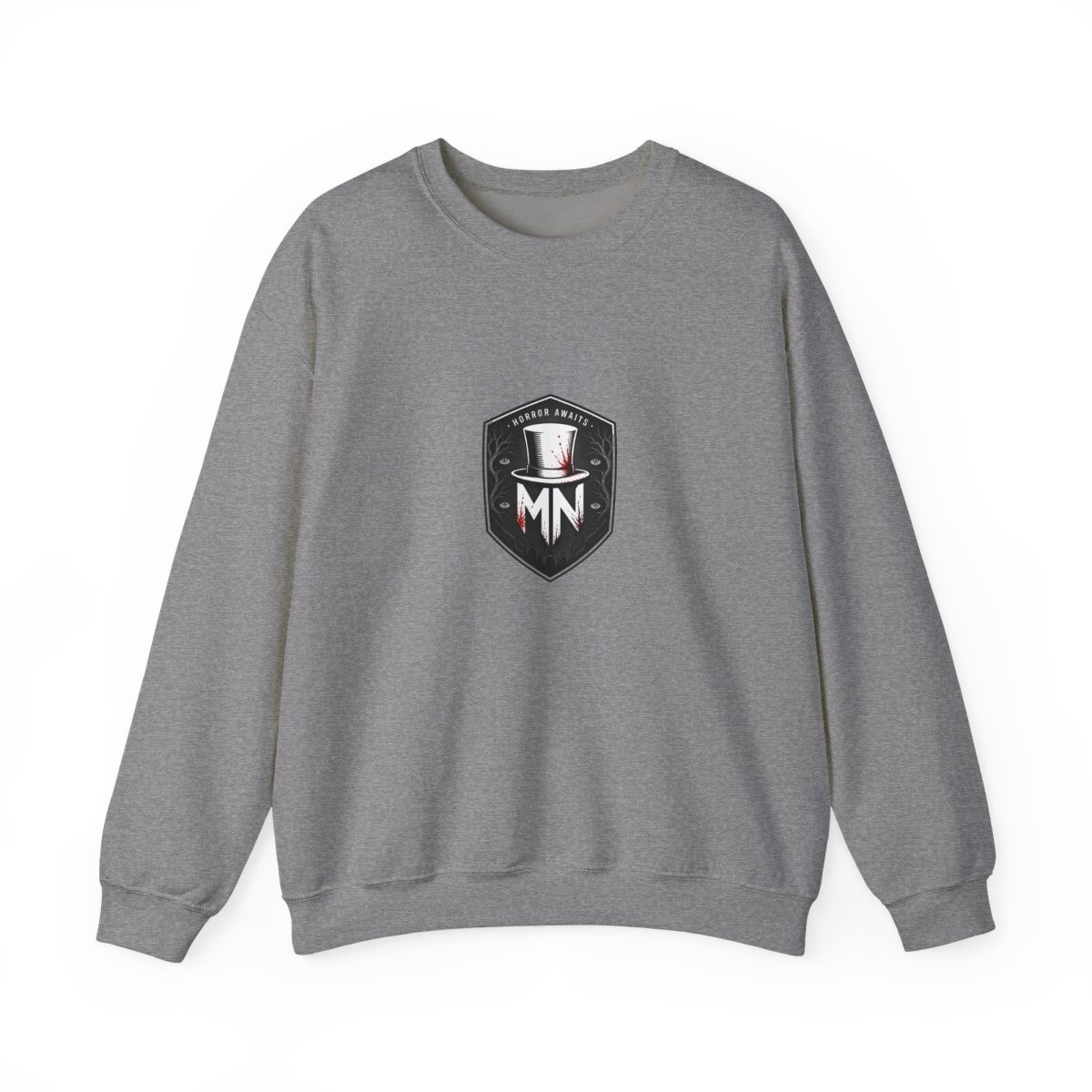 MrNightmare "Horror Awaits" Crewneck - alternate angle 3, merchandise