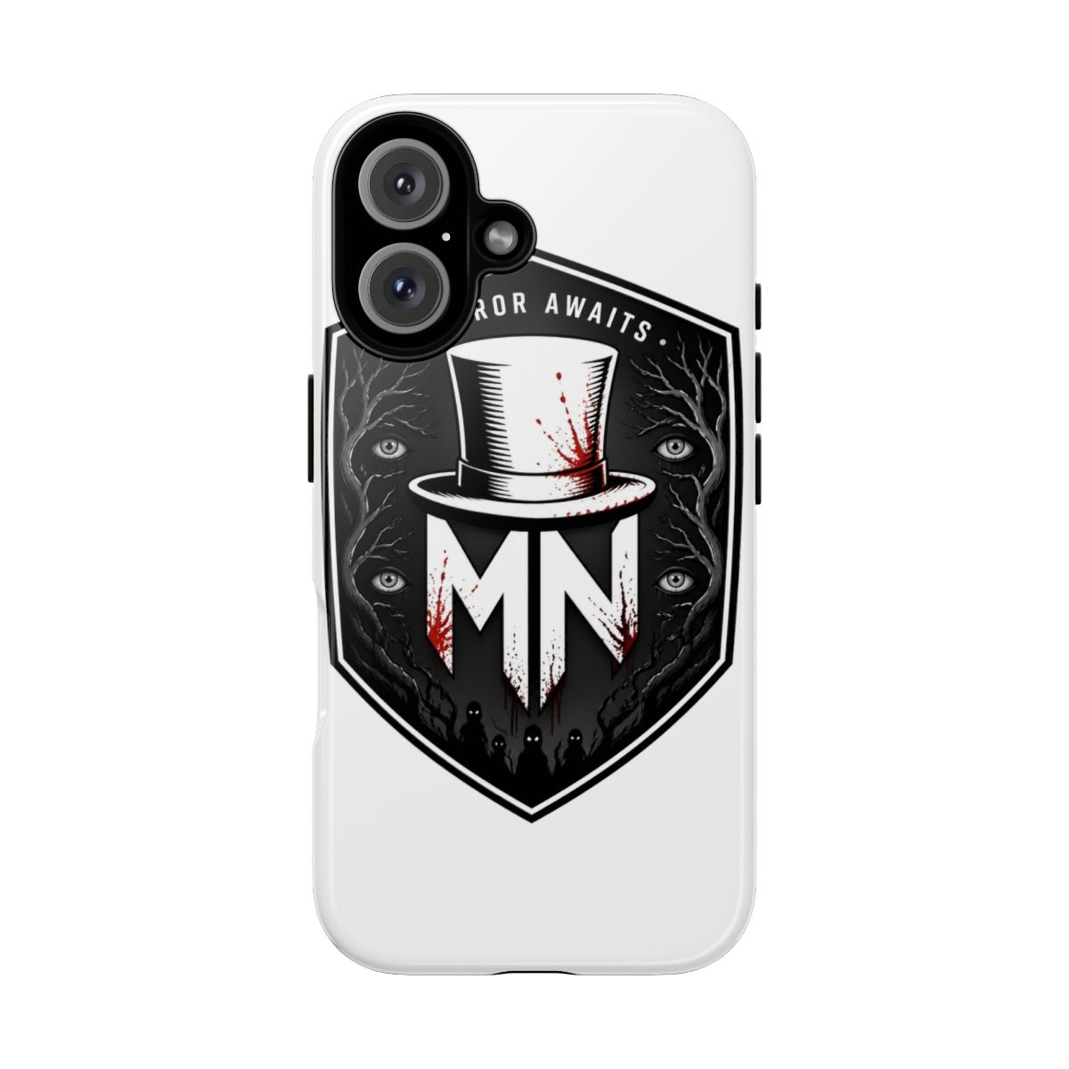 MrNightmare "Horror Awaits" Phone Case - alternate angle 1, merchandise