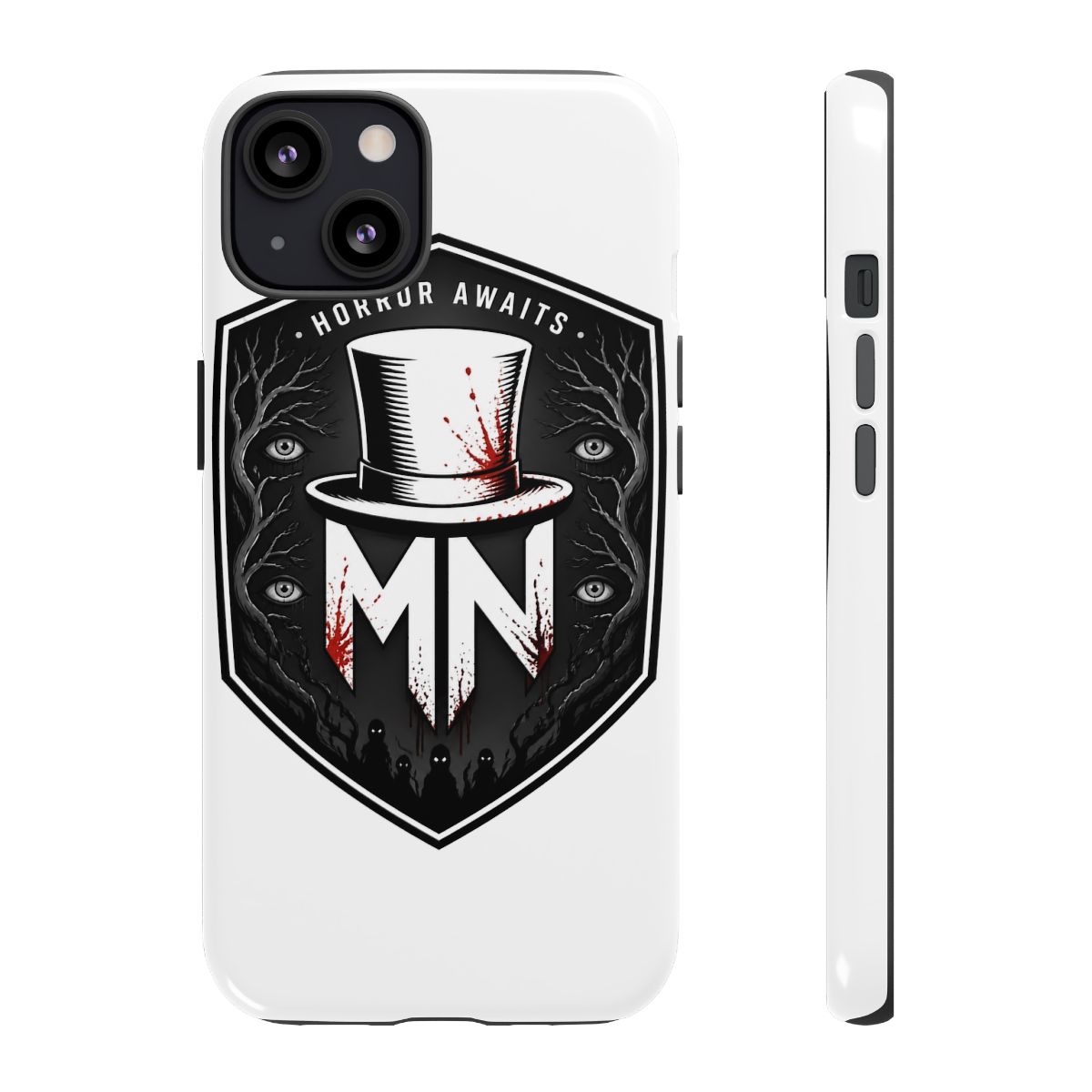 MrNightmare "Horror Awaits" Phone Case - alternate angle 2, merchandise