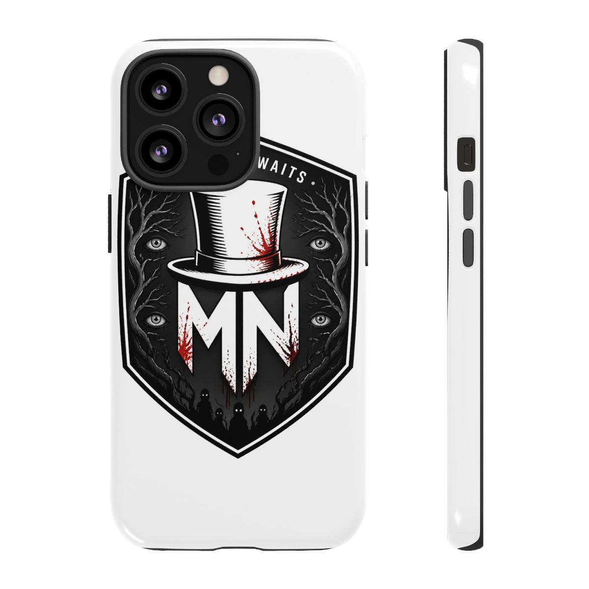 MrNightmare "Horror Awaits" Phone Case - alternate angle 3, merchandise