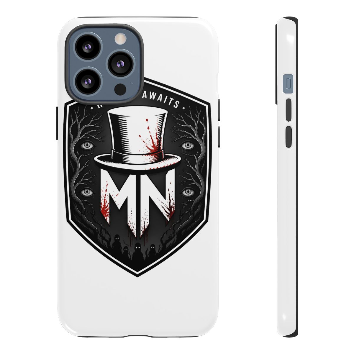 MrNightmare "Horror Awaits" Phone Case - alternate angle 4, merchandise