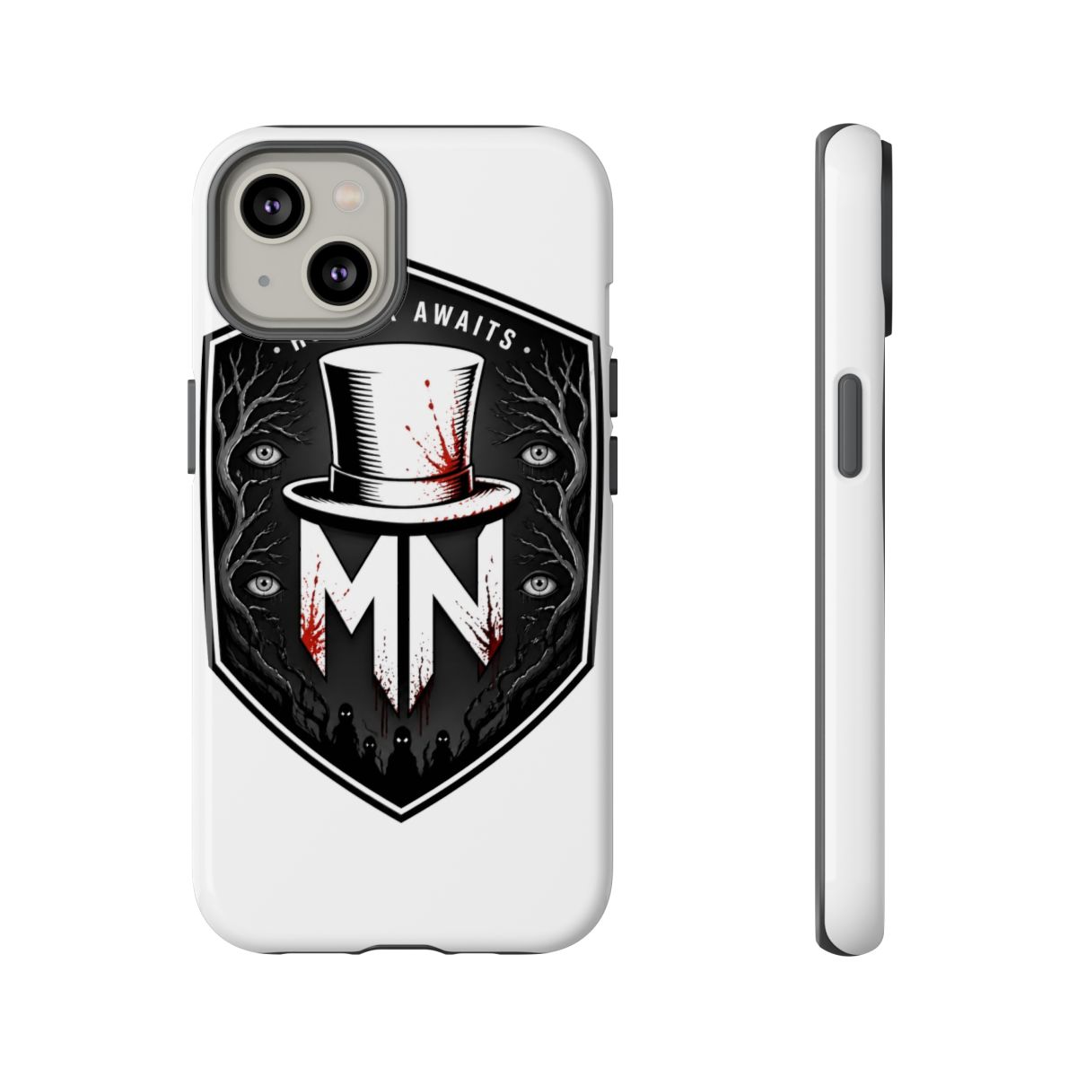 MrNightmare "Horror Awaits" Phone Case - alternate angle 5, merchandise
