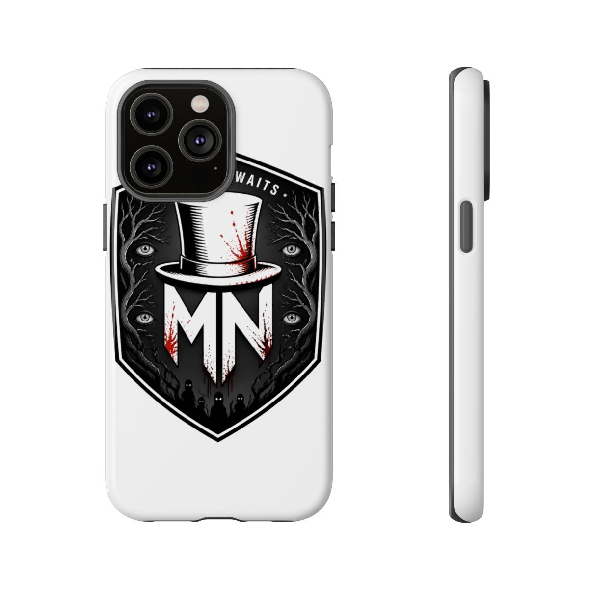 MrNightmare "Horror Awaits" Phone Case - alternate angle 5, merchandise